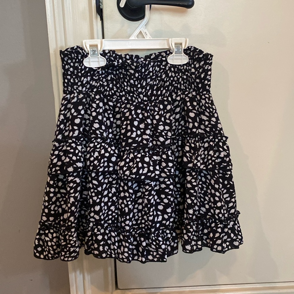 Altard State Mini Skirt. Black with white dots. Size M.